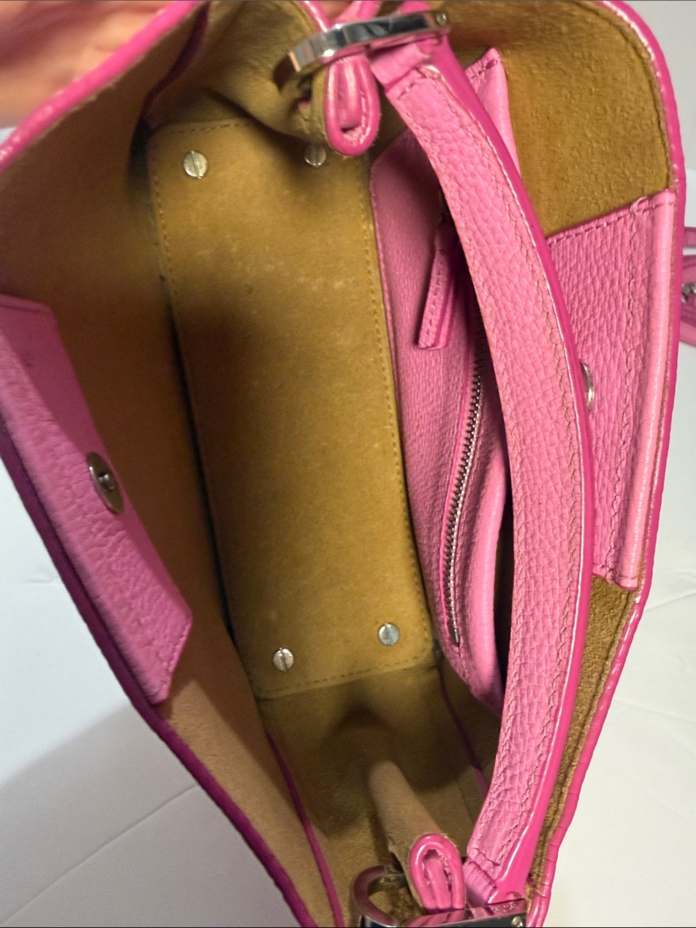 MCM Pink Pebbled Leather Convertible Crossbody - Picture 11 of 12